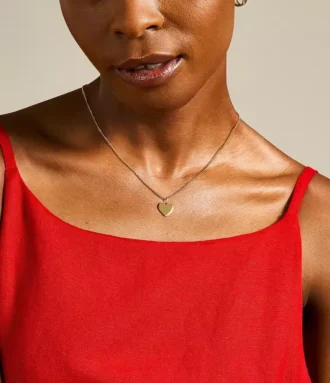 Collar Ellis Heart de acero inoxidable dorado
