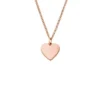Collar Ellis Heart en acero inoxidable tono oro rosa