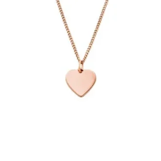 Collar Ellis Heart en acero inoxidable tono oro rosa