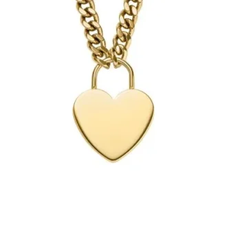 Collar Sutton con corazón de acero inoxidable dorado