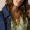 Collar Sutton con corazón de acero inoxidable dorado Collar Sutton con corazón de acero inoxidable dorado