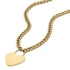 Collar Sutton con corazón de acero inoxidable dorado Collar Sutton con corazón de acero inoxidable dorado