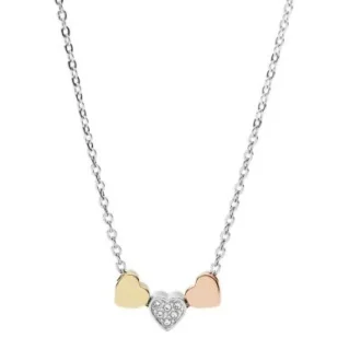 Collar Sutton Heart Tri-Tone Steel