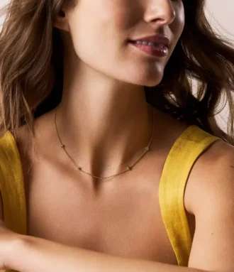 Collar Sutton Heartbeat de latón dorado