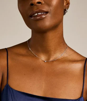Conjunto de collar de plata de ley Glitz