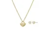 Conjunto de regalo de collar y pendientes de acero inoxidable dorado con forma de corazón Sadie