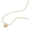 Conjunto de regalo de collar y pendientes de acero inoxidable dorado con forma de corazón Sadie