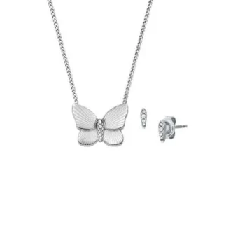 Conjunto de regalo de collar y pendientes de mariposa de acero inoxidable Sutton