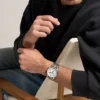 Conjunto de reloj con brazalete multifunción Fenmore en tono plateado