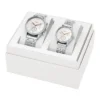 Conjunto de reloj con brazalete multifunción Fenmore en tono plateado