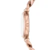 Conjunto de reloj y pulsera Carlie de acero inoxidable en tono oro rosa con tres agujas