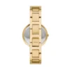 Conjunto de reloj y pulsera Karli de tres agujas en tono dorado