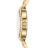 Conjunto de reloj y pulsera Karli de tres agujas en tono dorado