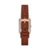 Conjunto de reloj y pulsera Raquel de tres agujas con fecha, de cuero marrón medio
