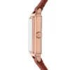 Conjunto de reloj y pulsera Raquel de tres agujas con fecha, de cuero marrón medio