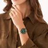 Conjunto de relojes multifunción de acero inoxidable dorado para él y para ella