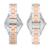 Conjunto de relojes multifunción de acero inoxidable en dos tonos para él y para ella Conjunto de relojes multifunción de acero inoxidable en dos tonos para él y para ella
