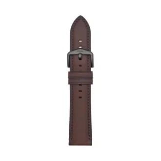 Correa de cuero LiteHide™ marrón oscuro de 22 mm