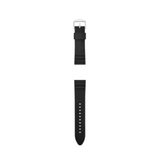 Correa de reloj de silicona negra de 22 mm