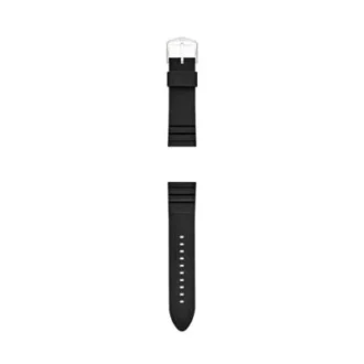Correa de reloj de silicona negra de 24 mm
