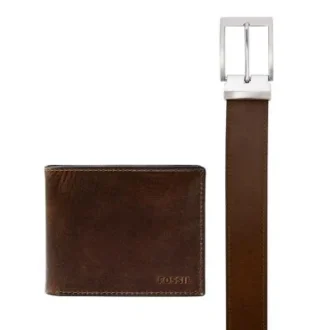 Derrick Bifold con cartera para documentos de identidad y cinturón, set de regalo