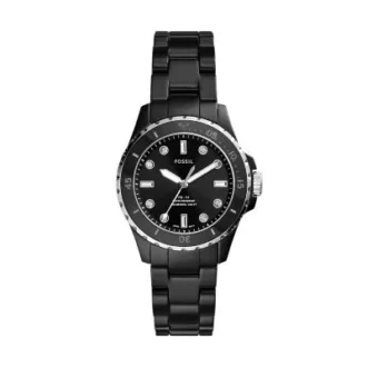 FB-01 Reloj de cerámica negra con tres agujas