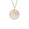 Libra Sutton Zodiac Collar con colgante de acero inoxidable dorado y nácar rosa Libra Sutton Zodiac Collar con colgante de acero inoxidable dorado y nácar rosa