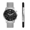 Neutra Chronograph Conjunto de reloj y pulsera de malla de acero inoxidable Neutra Chronograph Conjunto de reloj y pulsera de malla de acero inoxidable