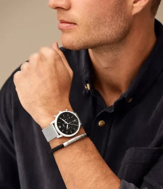 Neutra Chronograph Conjunto de reloj y pulsera de malla de acero inoxidable
