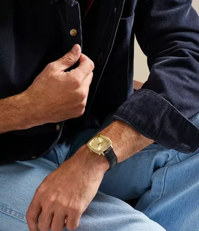 Nick Jonas x Fossil Machine Luxe Reloj de tres agujas con correa de piel de cocodrilo negra Nick Jonas x Fossil Machine Luxe Reloj de tres agujas con correa de piel de cocodrilo negra