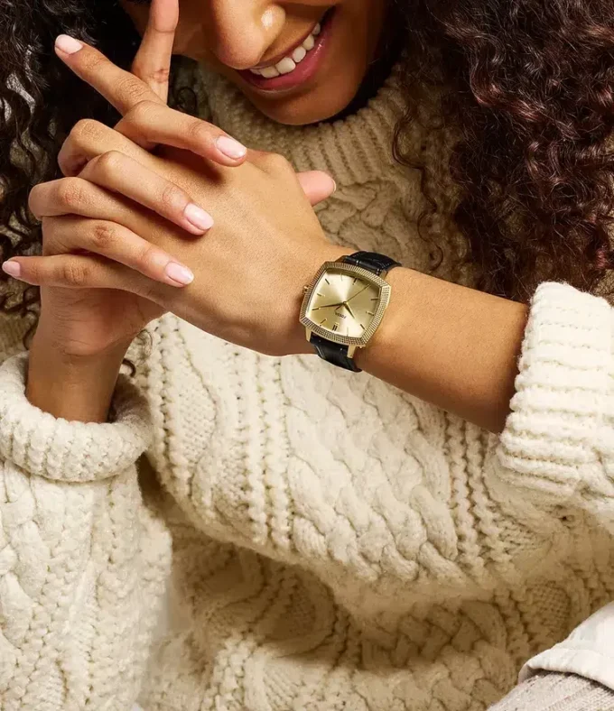 Nick Jonas x Fossil Machine Luxe Reloj de tres agujas con correa de piel de cocodrilo negra Nick Jonas x Fossil Machine Luxe Reloj de tres agujas con correa de piel de cocodrilo negra