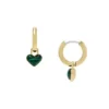 Pendientes de aro con corazón de malaquita reconstituida Sutton Modern Meadows Pendientes de aro con corazón de malaquita reconstituida Sutton Modern Meadows