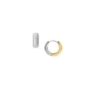 Pendientes de aro de acero inoxidable bicolor Ellis Domed Collection