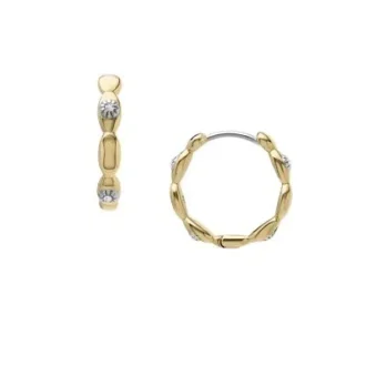 Pendientes de aro de acero inoxidable dorado con ojo turco de Sutton