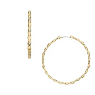 Pendientes de aro de acero inoxidable dorado con ojo turco de Sutton
