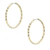 Pendientes de aro de acero inoxidable dorado con ojo turco de Sutton