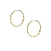 Pendientes de aro de acero inoxidable dorado con ojo turco de Sutton