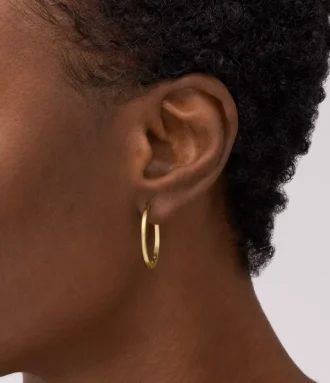 Pendientes de aro de acero inoxidable dorado Ellis Essentials
