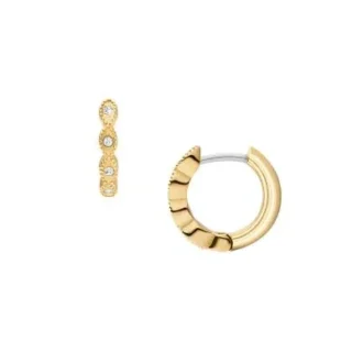 Pendientes de aro Ellis Pavé Glitz de acero inoxidable dorado