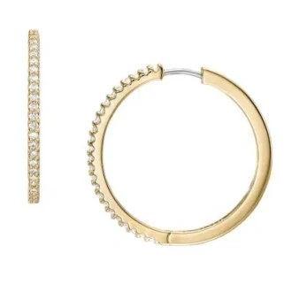 Pendientes de aro Ellis Pavé Glitz de latón dorado
