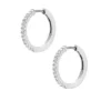 Pendientes de aro Ellis Pavé Glitz de latón plateado Pendientes de aro Ellis Pavé Glitz de latón plateado
