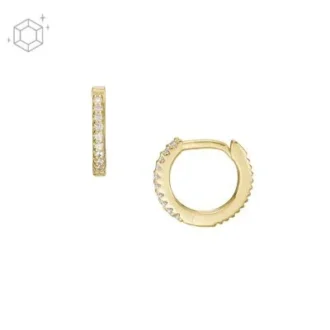 Pendientes de aro Ellis Pavé Glitz en plata de ley tono dorado