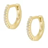 Pendientes de aro Ellis Pavé Glitz en plata de ley tono dorado