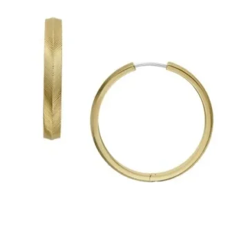 Pendientes de aro Harlow con textura lineal en acero inoxidable dorado