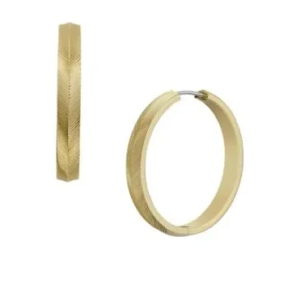 Pendientes de aro Harlow con textura lineal en acero inoxidable dorado