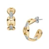 Pendientes de aro Heritage D-Link Glitz de acero inoxidable en dos tonos