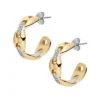 Pendientes de aro Heritage D-Link Glitz de acero inoxidable en dos tonos
