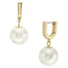 Pendientes de aro Heritage Pearl D-Link en acero inoxidable dorado