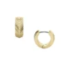 Pendientes de aro Huggie de acero inoxidable dorado con textura lineal Harlow Pendientes de aro Huggie de acero inoxidable dorado con textura lineal Harlow