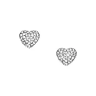 Pendientes de botón de acero inoxidable Sutton Glitz Heart